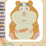 Phil Hamster Animal Crackers Fill Embroidery Designs holding cracker treat - Instant Download