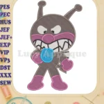 Anpanman Chapon's Hero Baikinman angry tongue out fill embroidery designs - Instant Download