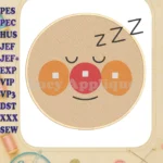 Cute Anpanman Chapon's Hero Sleeping Face Fill Embroidery Designs - Instant Download