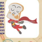 Anpanman Chapon's Hero Flying Bread Slice Fill Embroidery Designs - Instant Download
