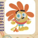 Happy Wubbzy Cartoon Fill Embroidery Designs for Children - Instant Download