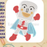 Joyful Anpanman Shokupanman Flying Superhero Fill Embroidery Designs - Instant Download
