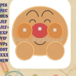 Anpanman Chapon's Hero Smiling Round Face Fill Embroidery Designs - Instant Download
