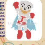 Anpanman Chapon's Hero Toastman Flying Fill Embroidery Designs - Instant Download