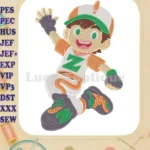 BoBoiBoy animated character energetic jumping fill embroidery designs - Instant Download