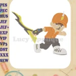 BoBoiBoy Lightning Sword Action Fill Embroidery Designs - Instant Download