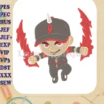 BoBoiBoy Lightning Power Action Fill Embroidery Designs - Instant Download