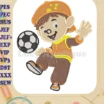 BoBoiBoy Kicking Soccer Ball Fill Embroidery Designs for Sports Fans - Instant Download