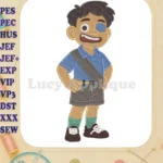 Elio Smiling Boy Scout Eyepatch Fill Embroidery Designs - Instant Download