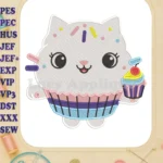 Gabby's Dollhouse Cakey Cat Cupcake Fill Embroidery Designs - Instant Download