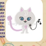 DJ Catnip Gabby's Dollhouse The Movie Fill Embroidery Designs with Microphone - Instant Download