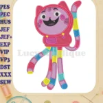Gabby's Dollhouse Movie Pandy Paws Fill Embroidery Designs with Colorful Limbs - Instant Download