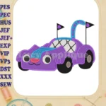 Gabby's Dollhouse Pandy Paws Purple Cat Car Fill Embroidery Designs - Instant Download