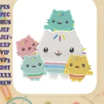 Gabby's Dollhouse Movie Cakey Cat and Friends Fill Embroidery Designs - Instant Download