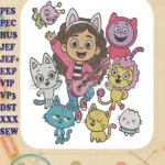 Gabby's Dollhouse Movie Music Cats Fill Embroidery Designs - Instant Download