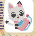 Gabby's Dollhouse Movie Pandy Paws Fill Embroidery Designs with Brush - Instant Download