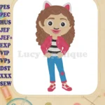Gabby's Dollhouse Movie Gabby Posing Fill Embroidery Designs - Instant Download