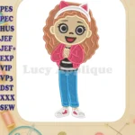 Gabby's Dollhouse The Movie Gabby Happy Cat Ears Fill Embroidery Designs - Instant Download