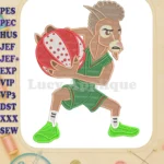Athletic Goat Basketball Player Fill Embroidery Designs - Instant Download