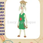 Cartoon Goat in Green Basketball Uniform Fill Embroidery Designs - Instant Download