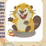 Happy Hoppers Beaver Fill Embroidery Designs with Game Controller - Instant Download