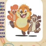 Happy Hoppers cartoon characters fill embroidery designs - Instant Download