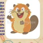 Adorable Hoppers Beaver Smiling Waving Fill Embroidery Designs - Instant Download