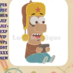 Masameer Junior shocked holding tablet fill embroidery designs - Instant Download