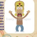 Masameer Junior Saud Screaming Surprised Fill Embroidery Designs - Instant Download