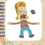 Masameer Junior Character Shocked by Falling Chocolate Bar Embroidery Designs - Instant Download