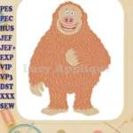 Friendly Orange Missing Link Bigfoot Fill Embroidery Designs - Instant Download
