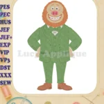 Missing Link Hairy Monster in Green Suit Fill Embroidery Designs - Instant Download