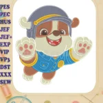 Happy Rubble Paw Patrol Dino Movie Police Fill Embroidery Designs - Instant Download