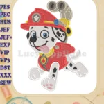 Paw Patrol Dino Movie Marshall Firefighter Fill Embroidery Designs - Instant Download