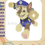 Paw Patrol The Dino Movie Chase Fill Embroidery Designs - Instant Download