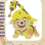 Happy Rubble Paw Patrol Dino Movie Fill Embroidery Designs - Instant Download