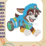 Action-packed Rocky Paw Patrol Dino Rescue fill embroidery designs - Instant Download