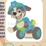 Paw Patrol Rubble Dino Movie Fill Embroidery Designs - Instant Download