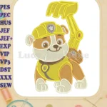 Smiling Rubble Paw Patrol Dino Movie Fill Embroidery Designs - Instant Download