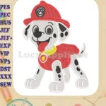 Marshall Paw Patrol Dino Movie Firefighter Fill Embroidery Designs - Instant Download