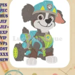 Paw Patrol Dino Movie Rocky Fill Embroidery Designs - Instant Download