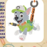 Paw Patrol Dino Movie Rocky with Claw Fill Embroidery Designs - Instant Download