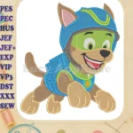 Dynamic Chase Paw Patrol Dino Movie Fill Embroidery Designs - Instant Download