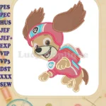 Paw Patrol Dino Movie Skye flying with wings fill embroidery designs - Instant Download