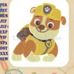 Paw Patrol The Dino Movie Rubble Fill Embroidery Designs - Instant Download
