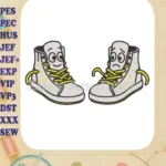 Playful Sneaks Happy Sad Faces Fill Embroidery Designs - Instant Download