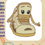 Happy Sneaks Cartoon Fill Embroidery Designs for Kids Apparel - Instant Download