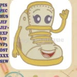 Happy Waving Sneaks Character Fill Embroidery Designs - Instant Download
