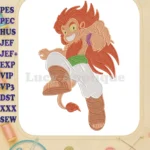 Smiling Red-Maned Legendaries Lion Character Fill Embroidery Designs - Instant Download