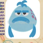 The Pout-Pout Fish sad blue fill embroidery designs - Instant Download
